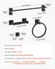 Matte Black Bathroom Hardware Set, 4 Pieces Stainless Steel Bathroom Accessories Set, 24-inch Towel Bar, Towel Ring, Robe Towel Hook, Toilet Paper