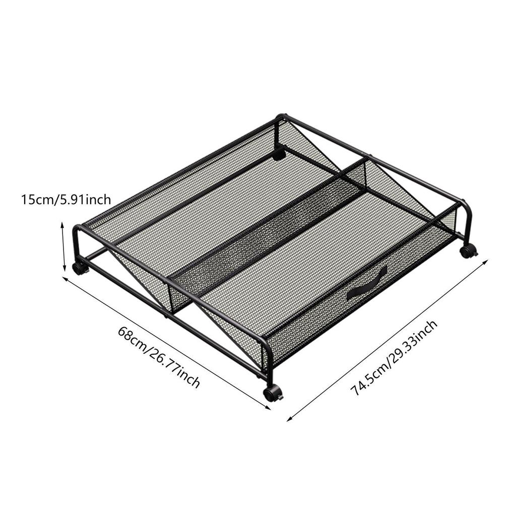 under Bed Shoe Storage Organizer Simple Rolling Space Saving with Wheels for Apartment Metal