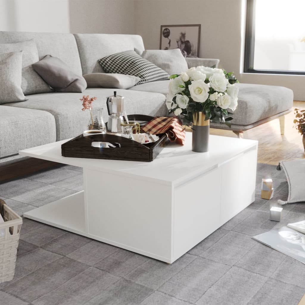 White Coffee Table 80 x 80 x 31 cm Engineered Wood