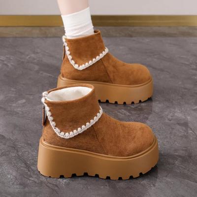 Супер огонь кружевные ботинки Мартин женские 2025 новые осень и зима ретро универсальные маленькая подошва-маффин увеличивающие рост короткие ботинки