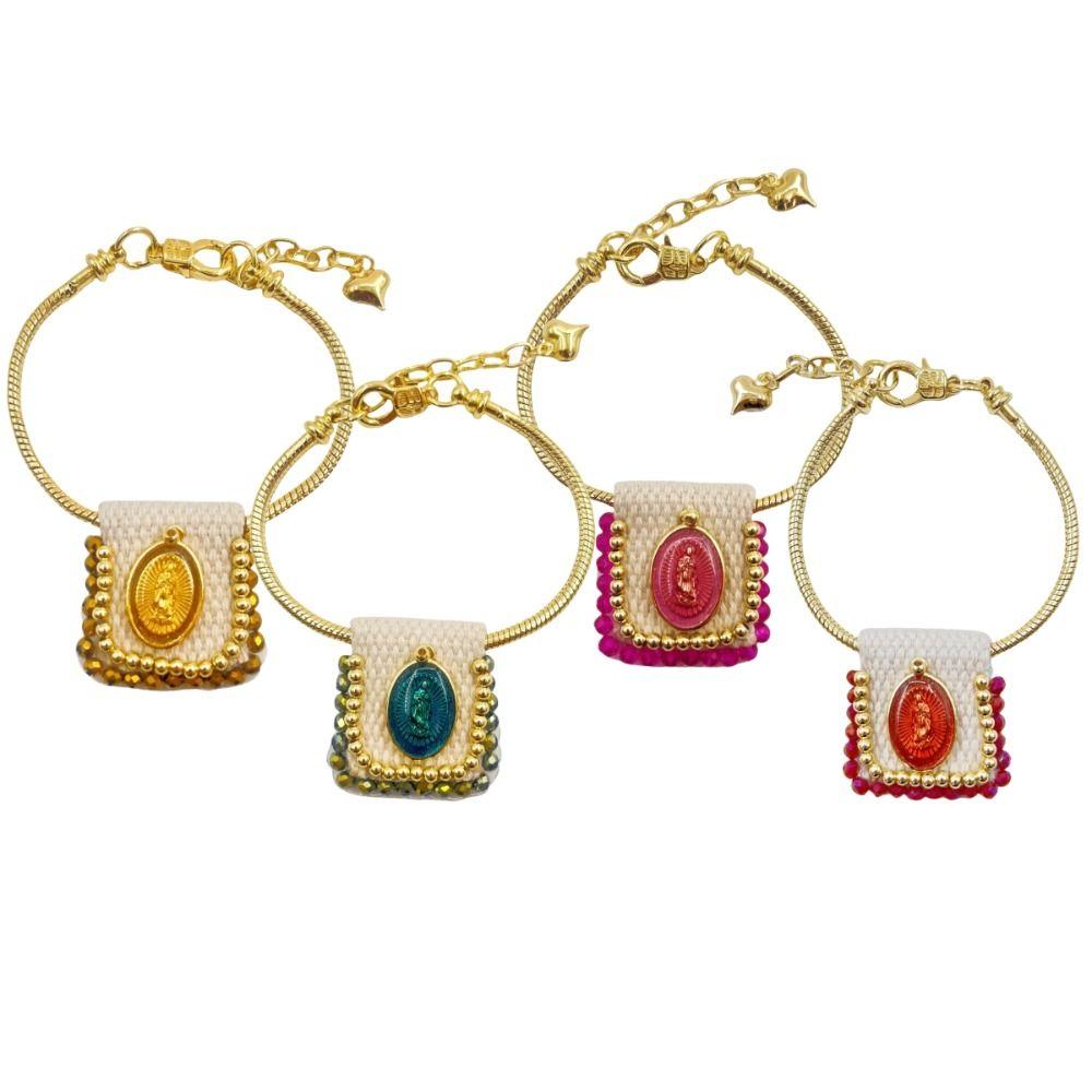 Exquisite Fabric Vintage Braclet Beaded Gold Hand Rope Fashion Metal Bracelet Female