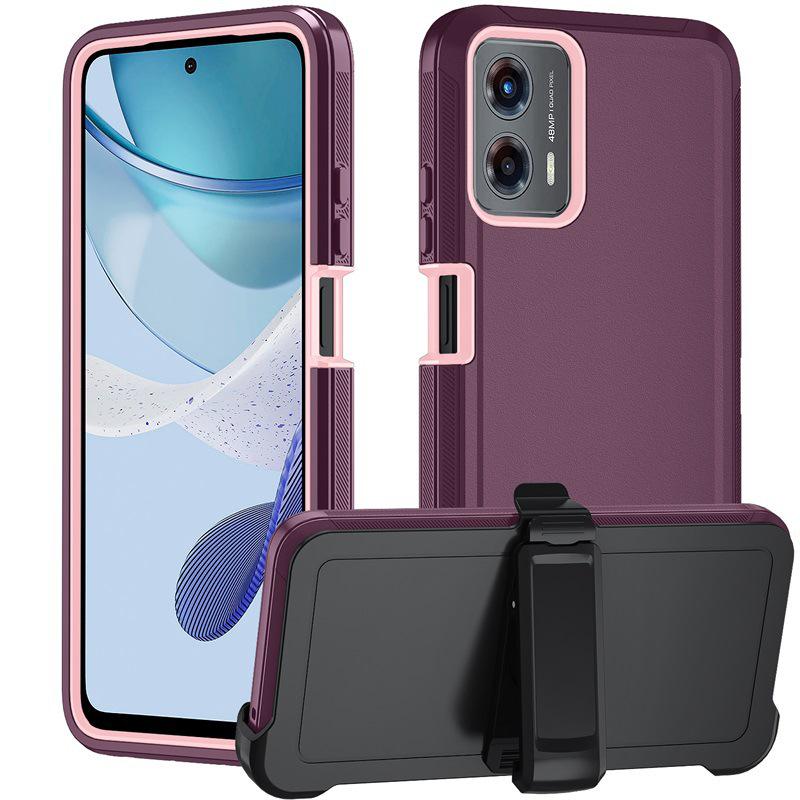 MOTO G Power 5G (2024) Чехол для телефона «Три в одном» с задним зажимом и защитой по всему краю