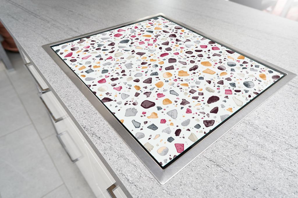 Glass stove protection plate 70x52 Stone