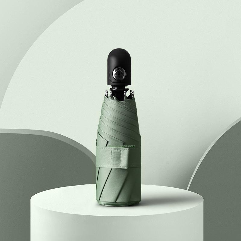 Мини-складной зонт для женщин, полностью автоматический, ветрозащитный, черное покрытие, зонтик от солнца, защита от ультрафиолета, для путешествий, подарки, 8 ребер, 5