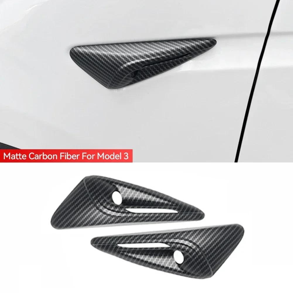 2Pcs Car Side Camera Protection Covers Kit Decoration Sticker Car Modification Accessories for Tesla Model 3 Highland Moel Y
