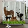 3D-печатные голландские коровы Водонепроницаемые шторки для ванной Комнатные шторки для душа с изображением коров Сельскохозяйственные коровы Полиэстер для ванной комнаты Декор Шторка для душа