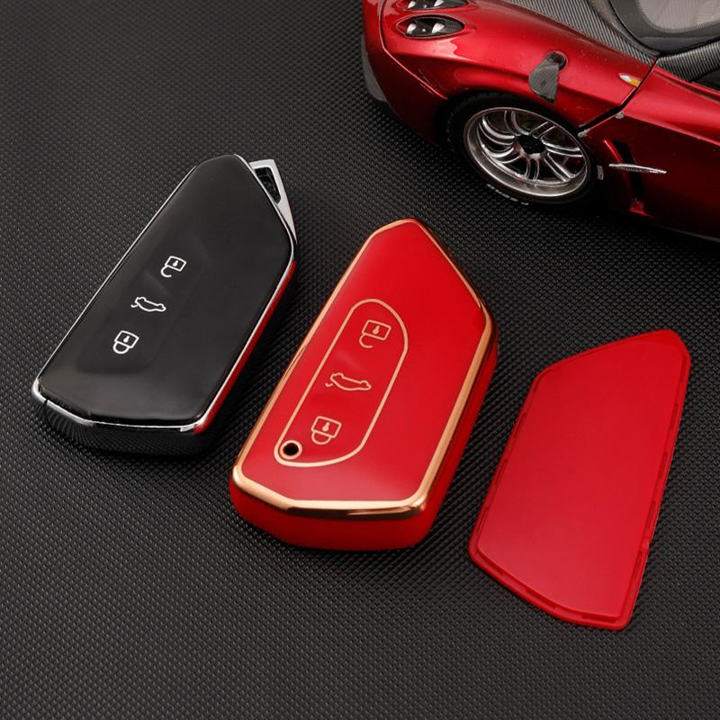 TPU Car Key Case Cover for VW Golf 8 MK8 Teramont ID.3 ID.4 ID.5 Skoda Enyaq iV Octavia Seat Leon Auto Accessories