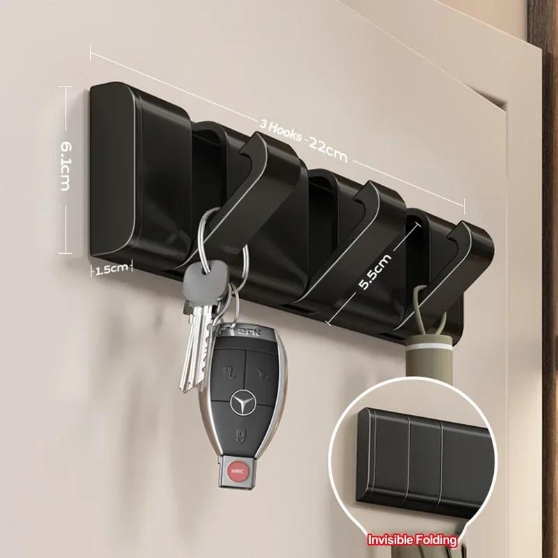 Алюминиевый невидимый складной креативный крючок для переноски сумок, крючок для подвешивания полотенец, складные крючки, настенный крючок, вешалка для одежды, настенное крепление