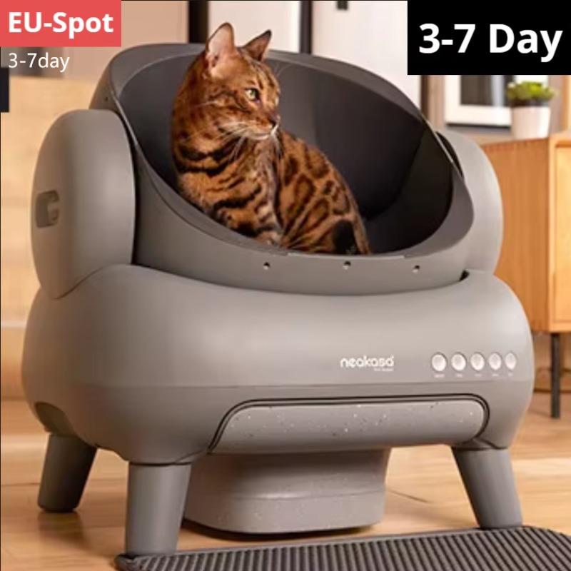 Smart Automatic Self-Cleaning Cat Litter Box - Large Space, Open-Top, Odor Eliminator, Suitable for Overweight Cats