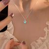 Heart Moonstone Necklace: Double-Layer Sweet Gradient Gemstone with Peach Heart-Shaped Clavicle Chain