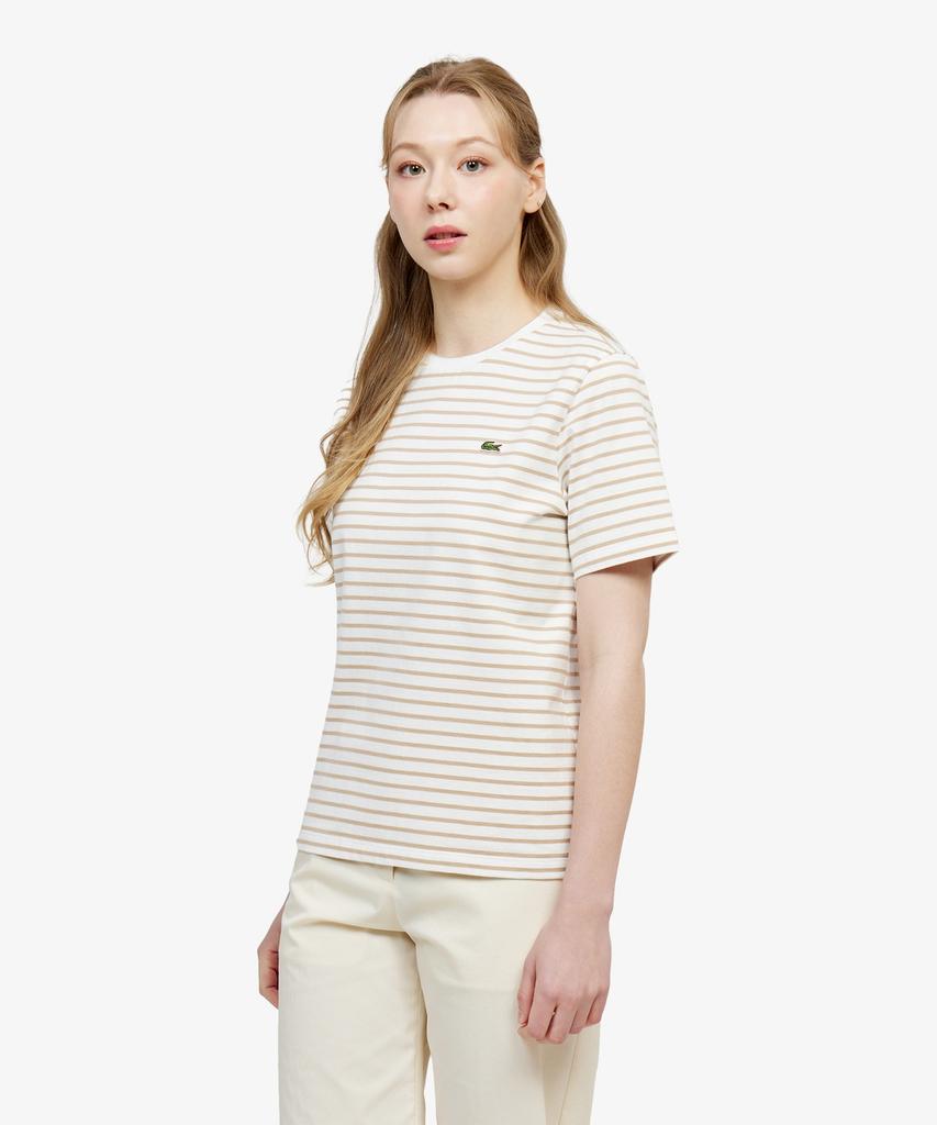 LACOSTE Женская полосатая футболка с коротким рукавом Tf262E-56G 02S