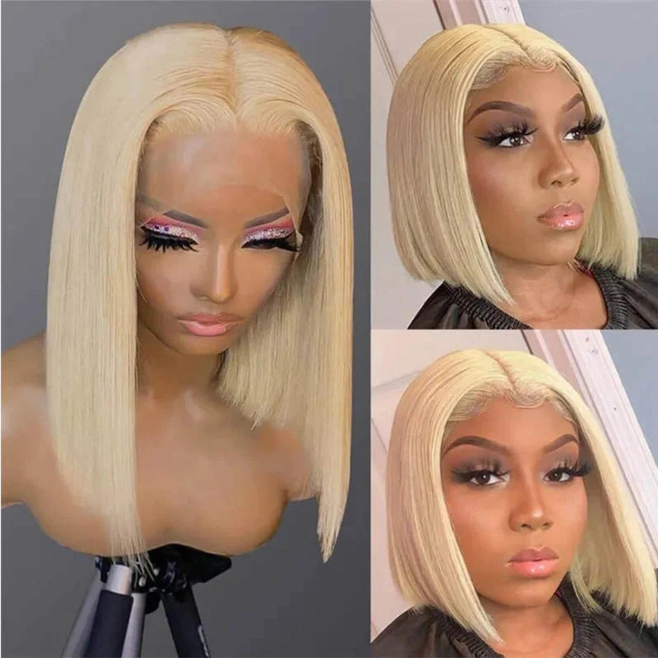 Fashion wig bobo head mid-point bangs wig headgear, front lace 13 * 4 wig