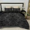 3pcs Skull Flower Duvet Set with Flower Skull Pattern Includes Suitable for All Seasons