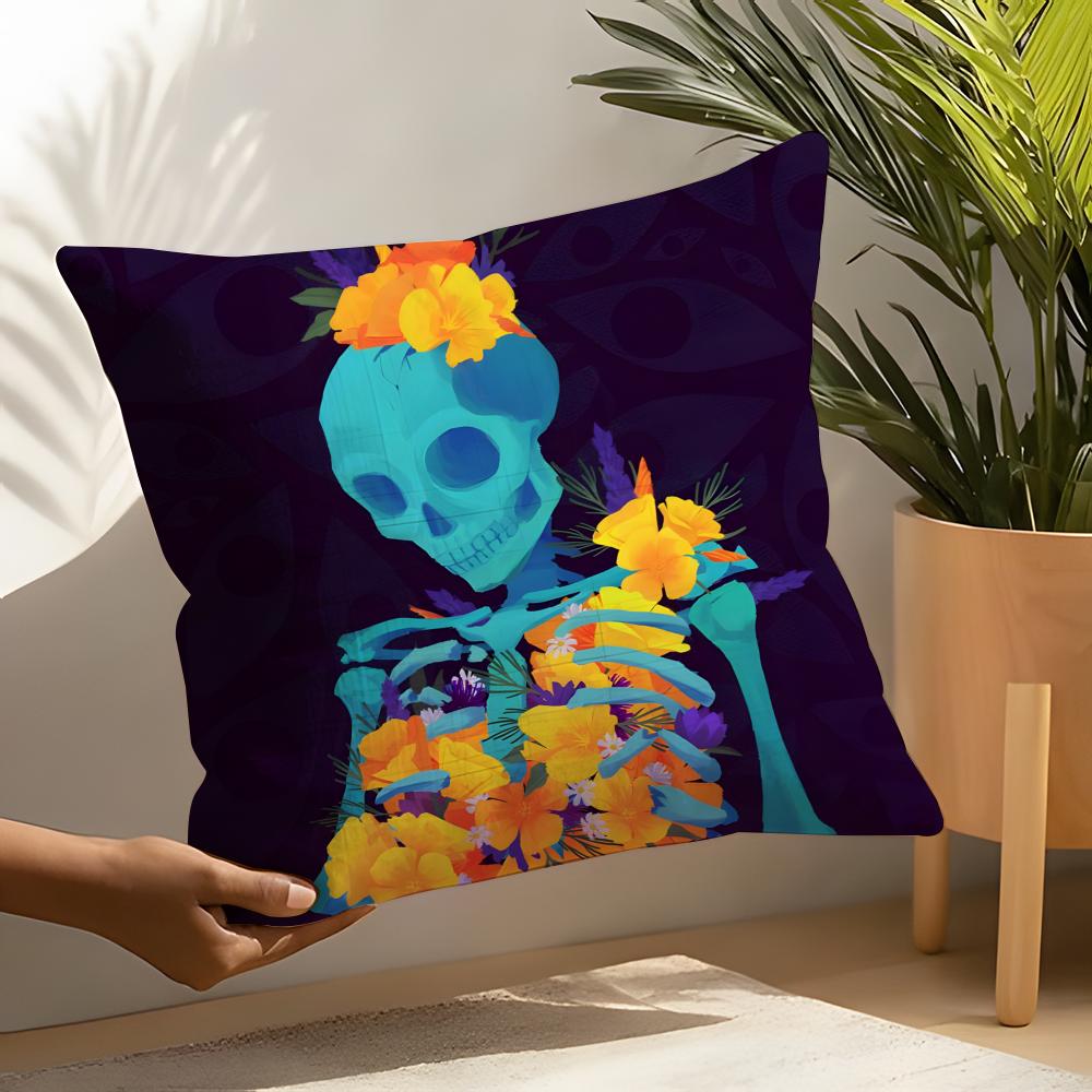 Festival Day of the Dead Art Pillow Case Linen Cushion Covers For Decorative Sofa Home Pillows Case Car Chair Pillows Cases