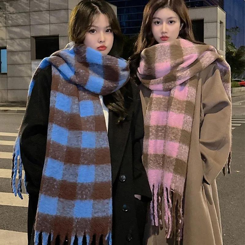Women Plain 100% Cotton Winter Warm Scarf YARN DYED Knitted Scarves