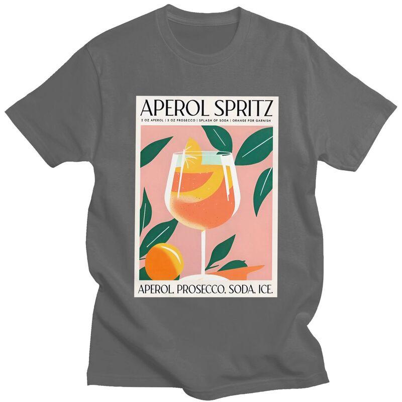 Мужская футболка с принтом 'Custom Vintage Cocktail Drink Orange Spritz Aperols', короткий рукав, повседневная, 100% хлопок, приталенная