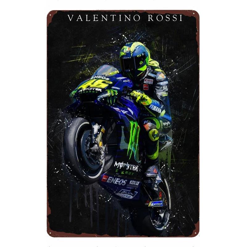Motorcycle Rider Classic Sports Racing Tin Sign Vintage Metal Poster Decor Man Cave Garage Wall Signs Art Plaques Tin Plate Sign