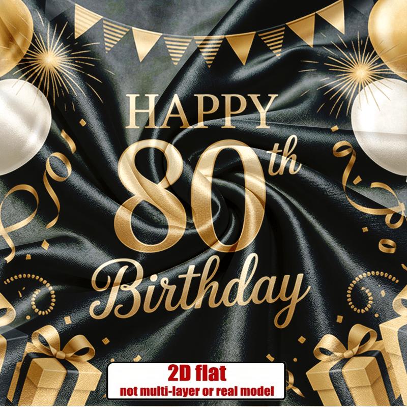 Party Backdrop Black Elegant Flat Golden Balloons Streamers Multi Family Weddings Event Backdrop Decoration Front Door Decor