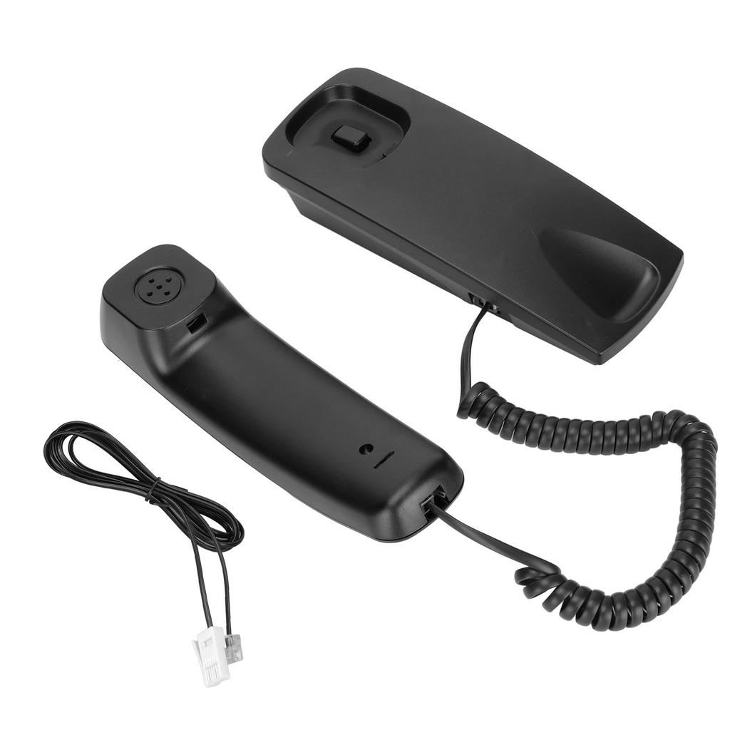 Wired Wall Phone Multifunctional Calendar LCD Display Caller ID Landline with Buttons for Home Office Black