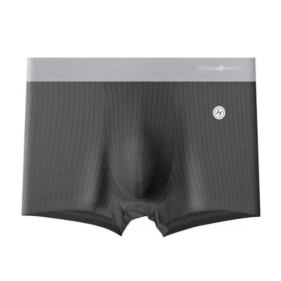 Мужские тонкие боксеры, бесшовные мягкие контрастные цвета, хлопковые трусы со средней талией, U-образные выпуклые полосатые мягкие эластичные быстросохнущие влагоотводящие мужские трусы большого размера больших размеров