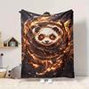1PC Panda Fire Artwork Blanket, Throw For Sofa, Bed, Travel, Printing Blanket With Soft And Warm Fabric yy250918132