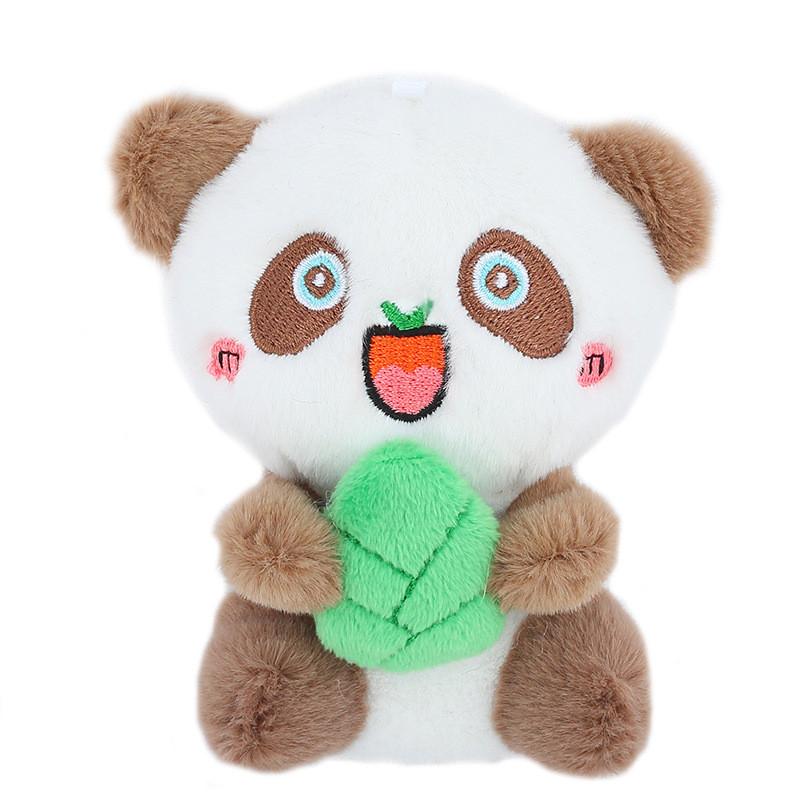 Cute Panda Plush Keychain Premium Snow Mink Fur Animal Figure Bag Pendant