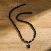 Ethnic Style Men Retro Necklace New Chinese Style Acrylic Beaded Necklace Decoration