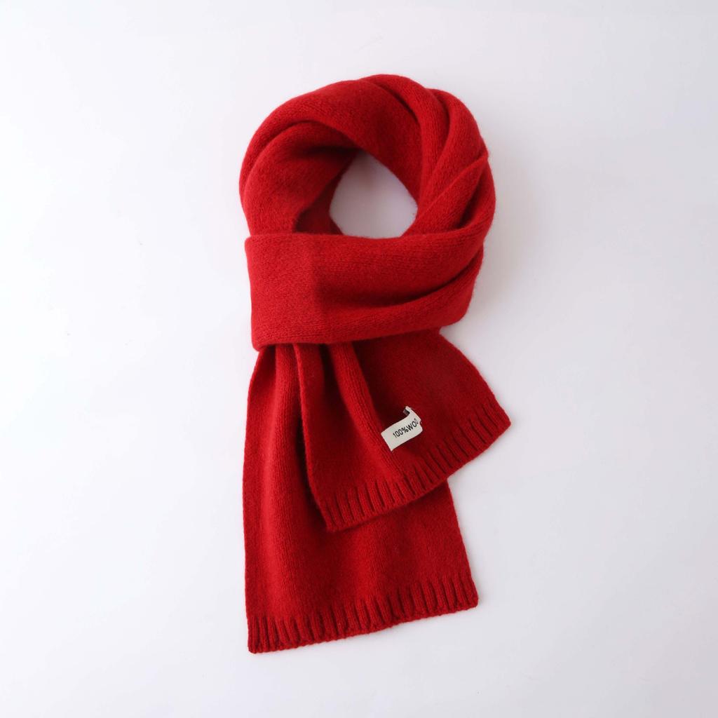 Australian 100% Wool Scarf New Solid Color Winter Warm Knit Neck Warmer For Men And Women Cashmere Scarves