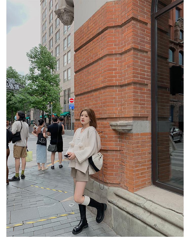 Виноградный mother studiolee цветовая гамма модные круглый носок толстая подошва толстый каблук средняя длина голенища тонкие рыцарские сапоги женские осень и зима