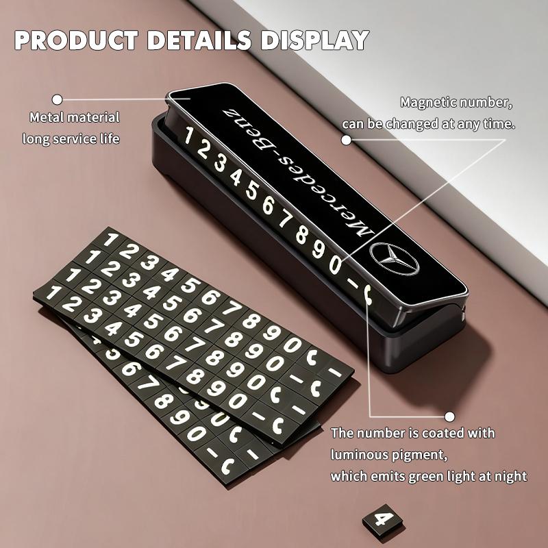AABIB1 Car Temporary Parking Card Phone Number Hidden Stop Sign Card Plate For Benz Exclusive AMG SPRINTER V CLASS VIANO W124 W203 W204