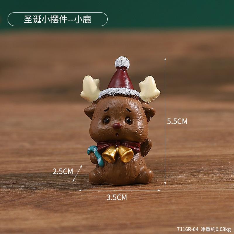 Creative Christmas Gifts Mini Cute Animals Christmas Tree Tabletop Ornaments Santa Claus Decorative Gifts