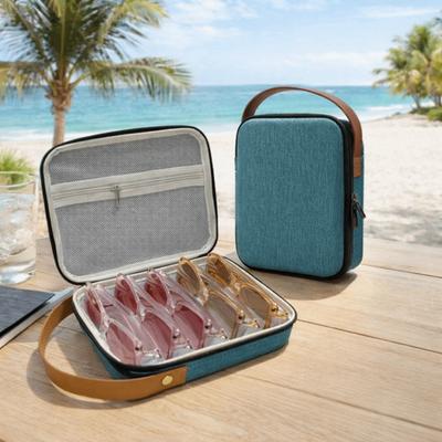 Simple 5 Slots Eyeglasses Case Portable Hard Shell Glasses Storage Box Large Capacity Anti-lost Sunglasses Protective Case Women