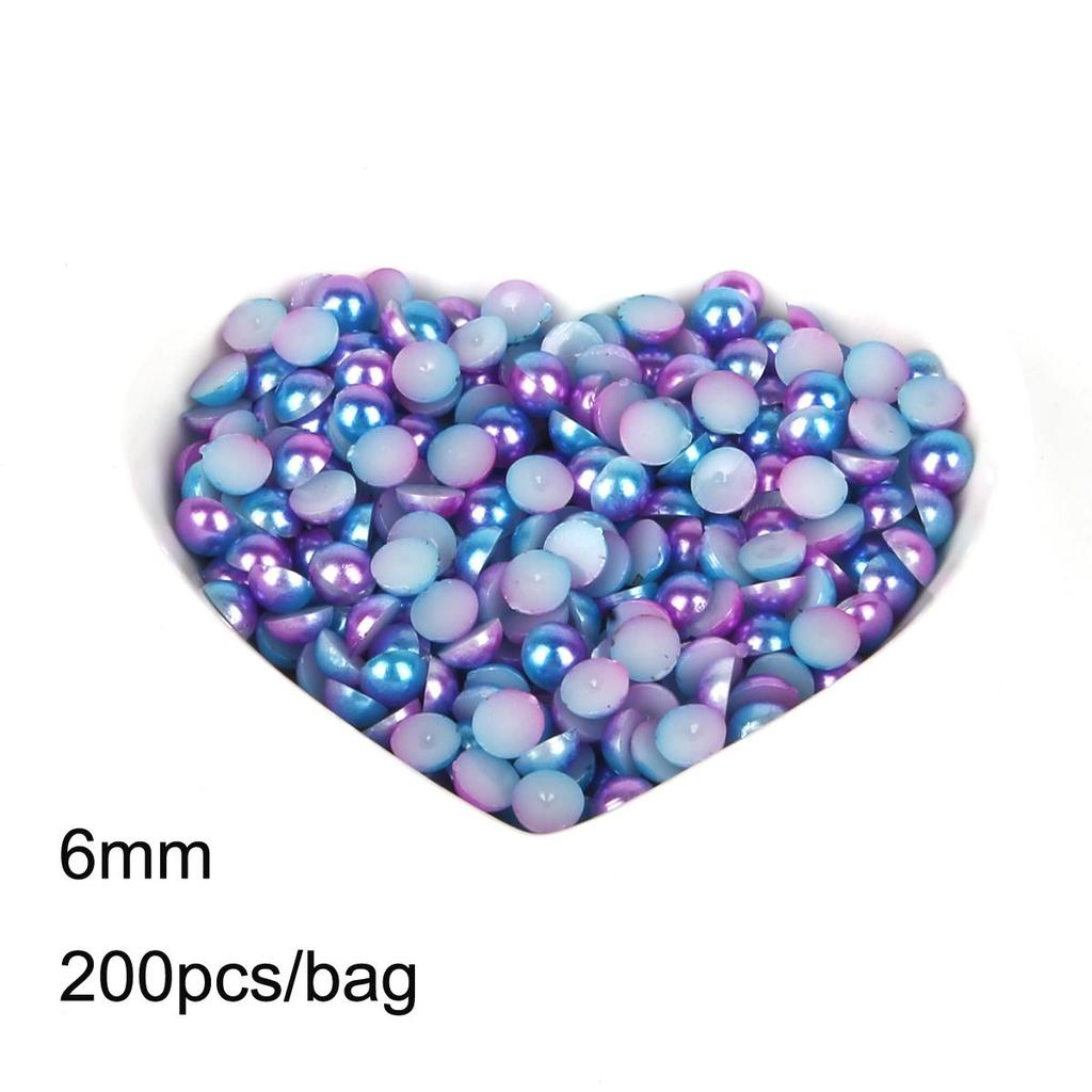 3mm-8mm Colorful Half Round Flatback Pearl Beads for DIY Jewelry Making Accessories