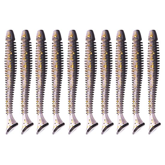 10/30/50Pcs Fishing Lures Soft Baits with T-Tail Vibrant Color Tear-Resistant Reusable Flexible Soft Artificial Lures Fake Baits