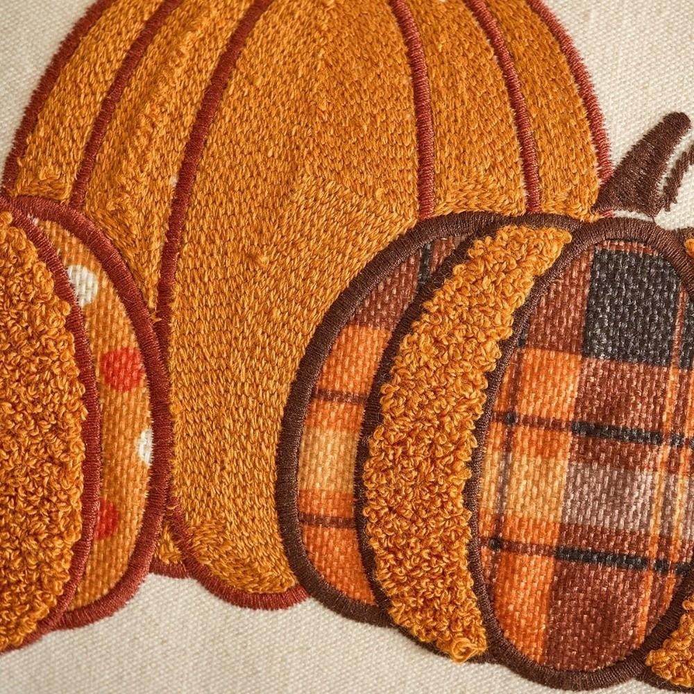 Rustic Style Cushion Cover Pumpkin Tufted Plush Pillow Covers New Autumn Pillowcase Fall Decor