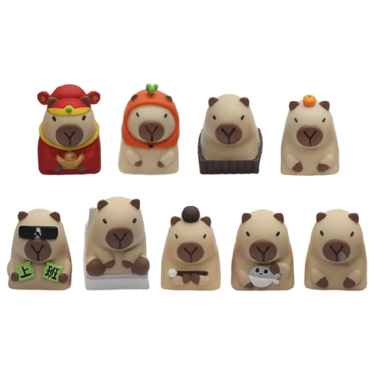 Цветные градиентные кейкапы из смолы с изображением капибары Компактный размер Легкая конструкция Для механических переключателей