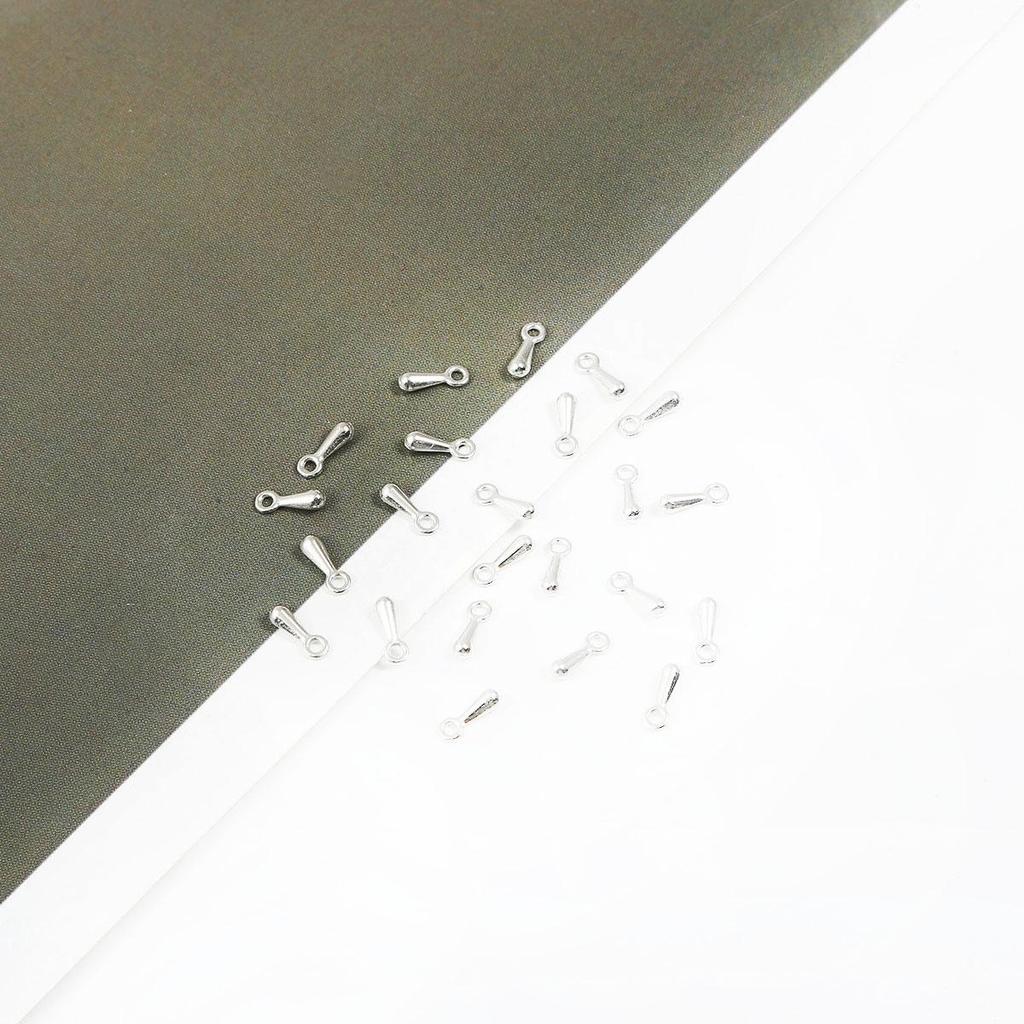 100pcs 2x7mm Water Droplets Cord for DIY Necklace Bracelet Crimp Ends Extended Extension Chains Tails Clasp