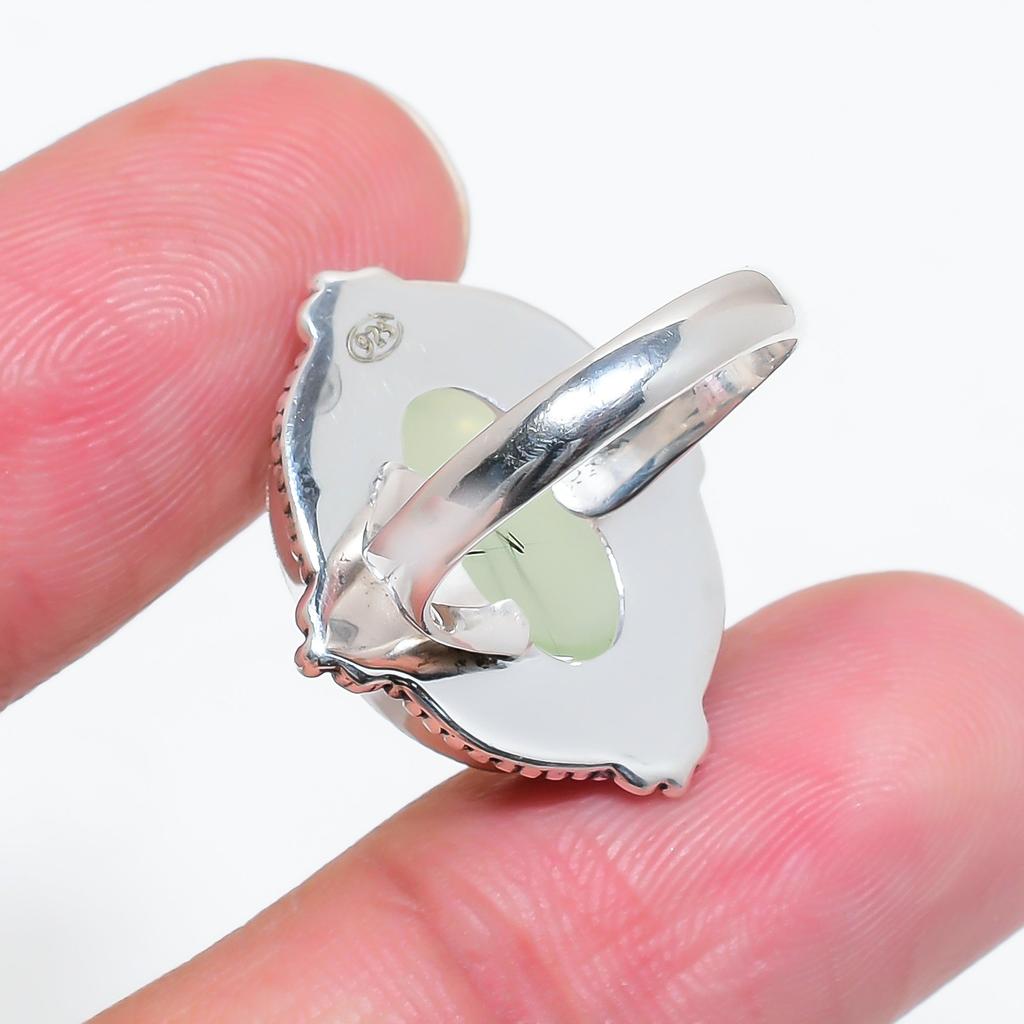 Пренит - Южноафриканское кольцо из стерлингового серебра 925 пробы V4573, зеленое кольцо, овальное кольцо, подарок на День святого Валентина, подарок для нее, подарок на день рождения, ювелирные изделия ручной работы, Sil