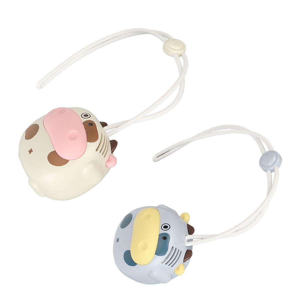 Мини-веер на шею с зарядкой от USB, без лопастей, в форме коровы, с регулируемым шнурком