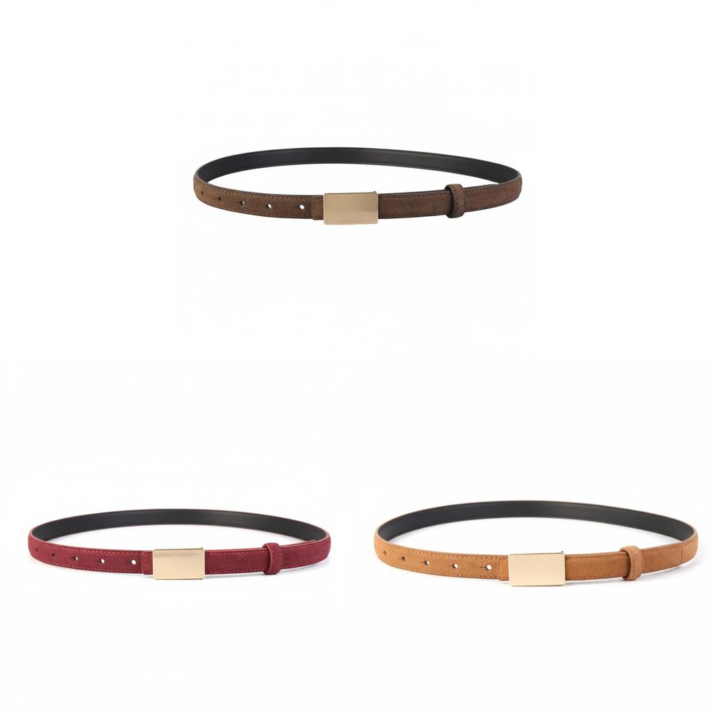 Womens Genuine Cowhide Leather Belt With Prong Buckle For Office And Casual Wear