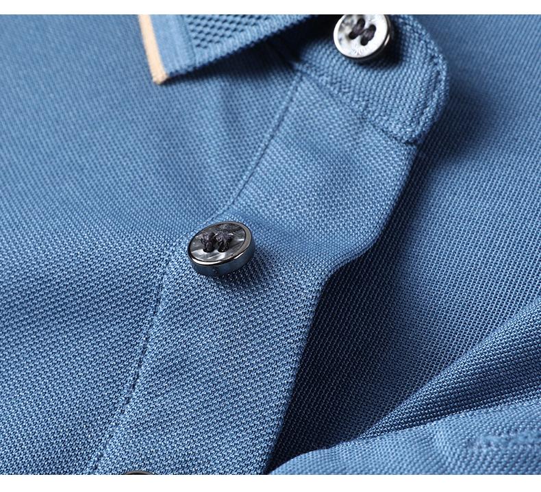Jovo summer cool pearl collar high-end easy to maintain short sleeved polo shirt with mulberry silk and linen