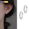 New Heart Hoop Earrings For Women Temperament Simple Inlaid for Women Wedding Silver Color Ear Shiny Zircon Jewelry Accessories