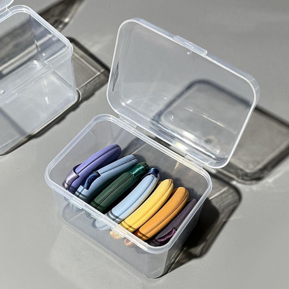 Plastic Powder Puff Storage Box Small Cosmetics Storage Case Square Storage Box  Swab