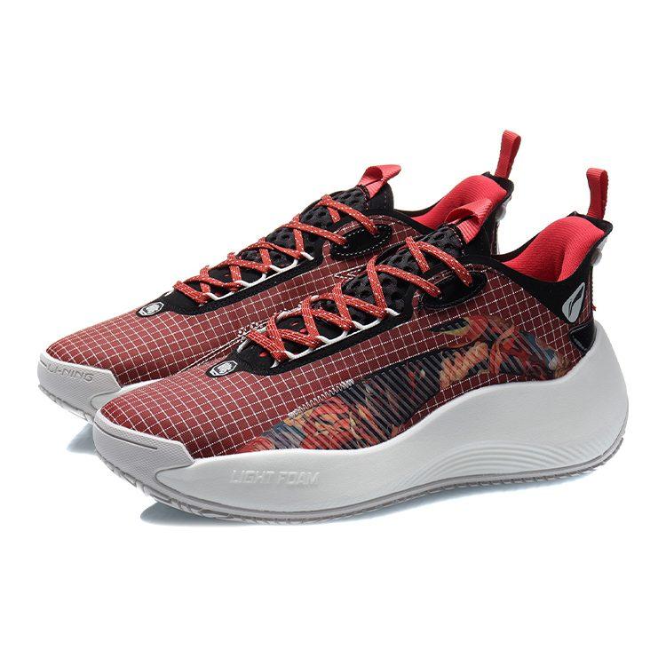 Li Ning Badfive 1 Баскетбольные кроссовки Мужские Низкие Китайские росписи Красные AGBR001-2