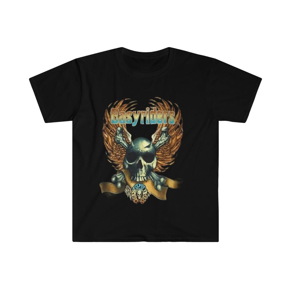 Unisex Soft Cotton T-Shirt. Easy Rider Skull