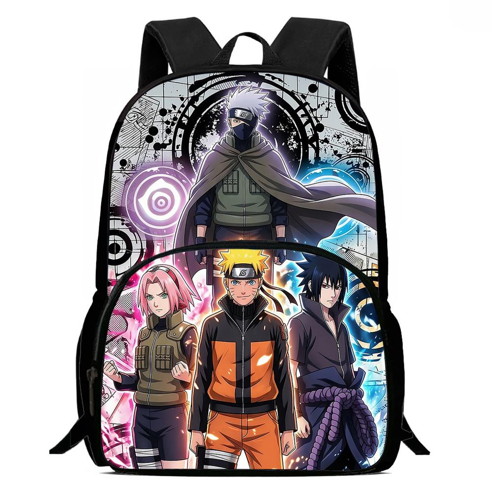 Мультяшный рюкзак NARUTO, легкий, с передним карманом, регулируемой лямкой, унисекс, подходит для детей 6-10 лет