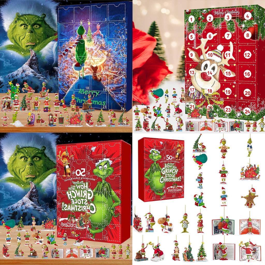 Christmas Advent Calendar Contains 24 Gifts, Christmas Cute 2D Figures Doll Advent Calendar, Christmas Countdown Calendar With Surprise Toys