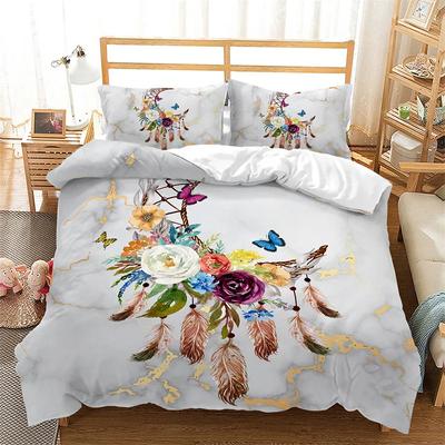 Пододеяльник Dreamcatcher Bohemia, комплект постельного белья из микрофибры с перьями, полный комплект для девочек, подростков, взрослых, декор спальни