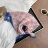 Floral Headscarf Summer Women's Pastoral New Literary and Versatile Small Scarf 58 Cotton and Linen Small Square Scarf Silk Scarf Women's Headband