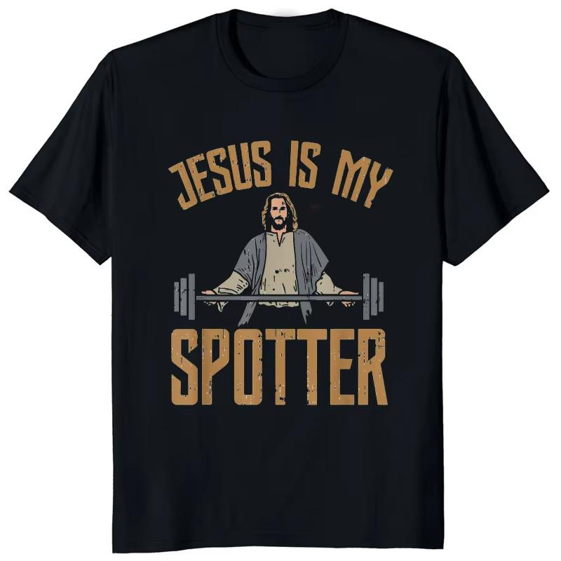 Summer Retro Jesus Christ Fitness Printed Round Neck Tshirt for Men Pure Christian Faith 100CottonSoft Breathable Short Sleeve